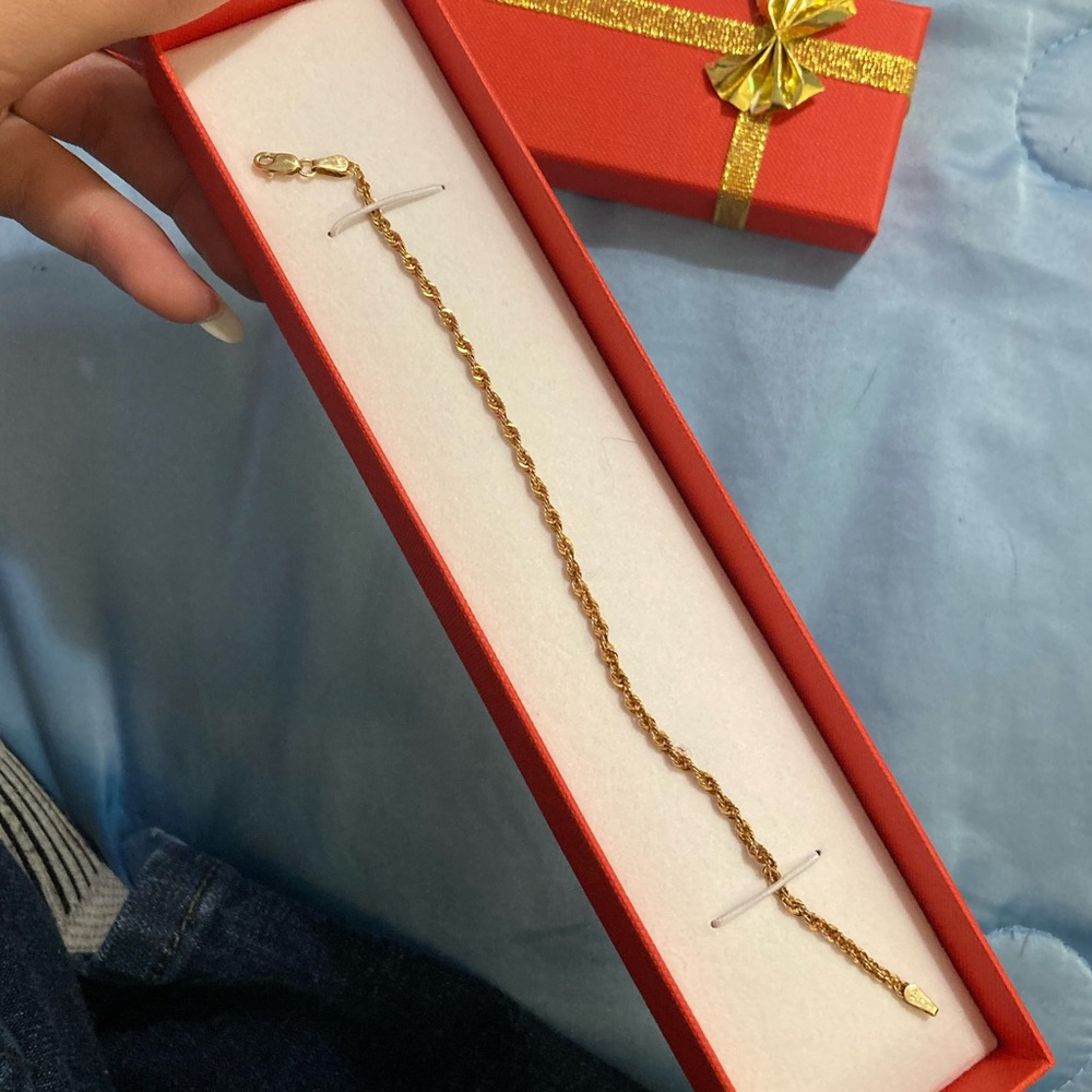 10k yellow gold bracelet 7 inch twist chain